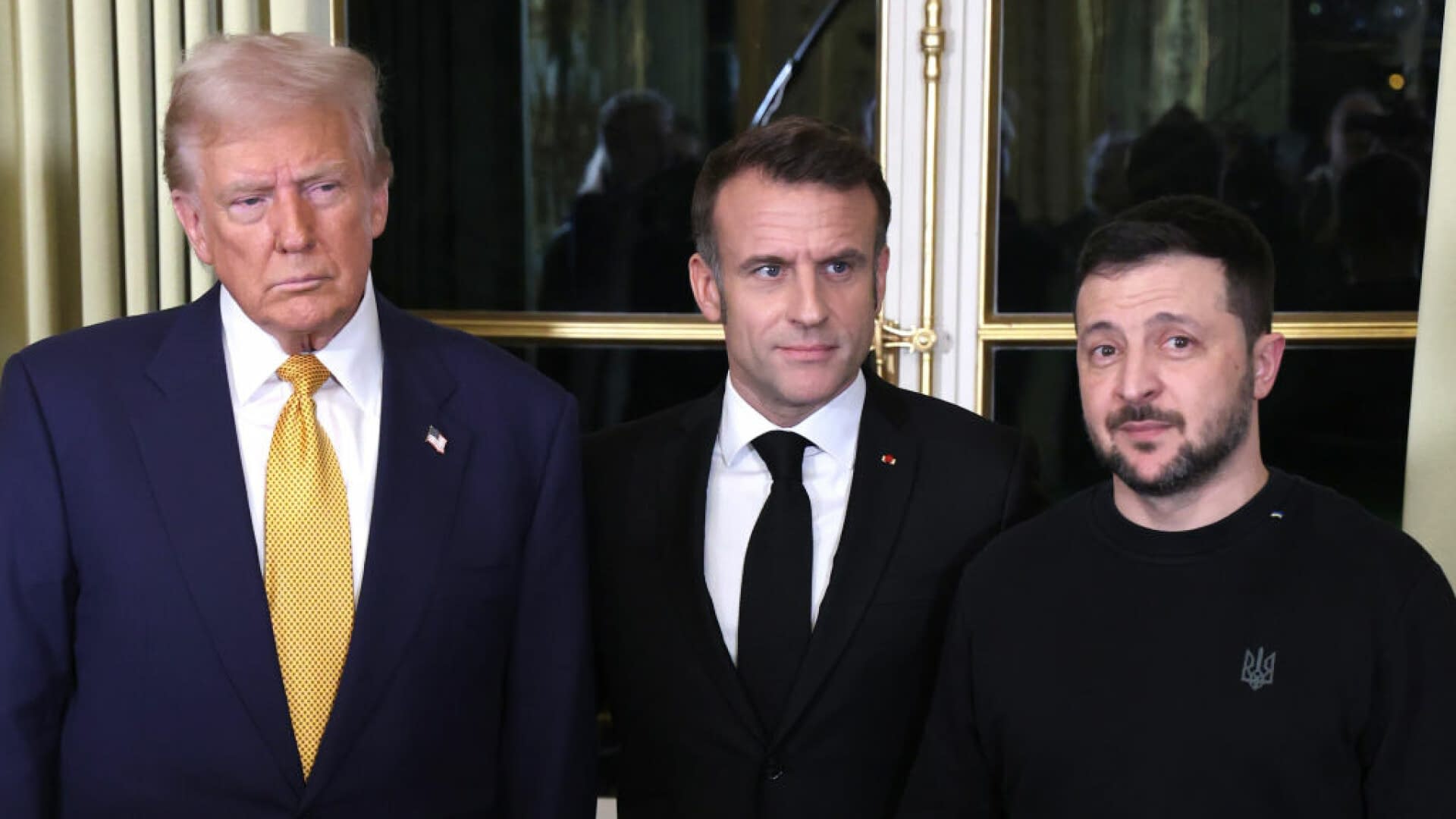 donald trump, emmanuel macron, volodimir zelenski